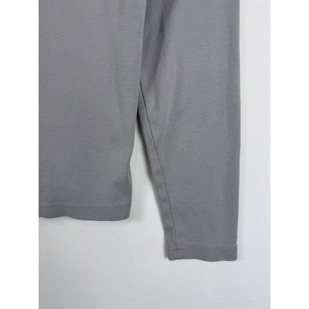 Eddie Bauer Womens M Gray Ribbed Long Sleeve Cotton Crewneck T Shirt - Picture 6 of 8